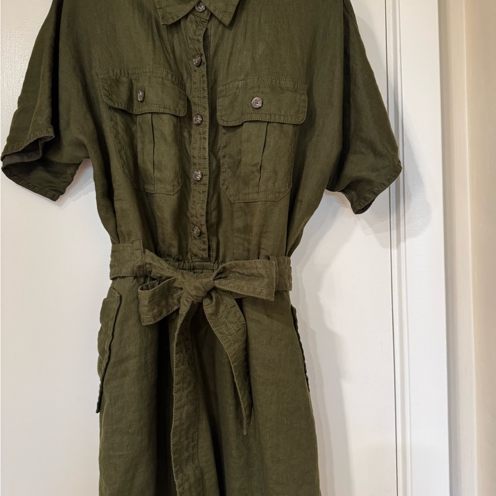 Banana Republic Olive Dress with Tie Waist